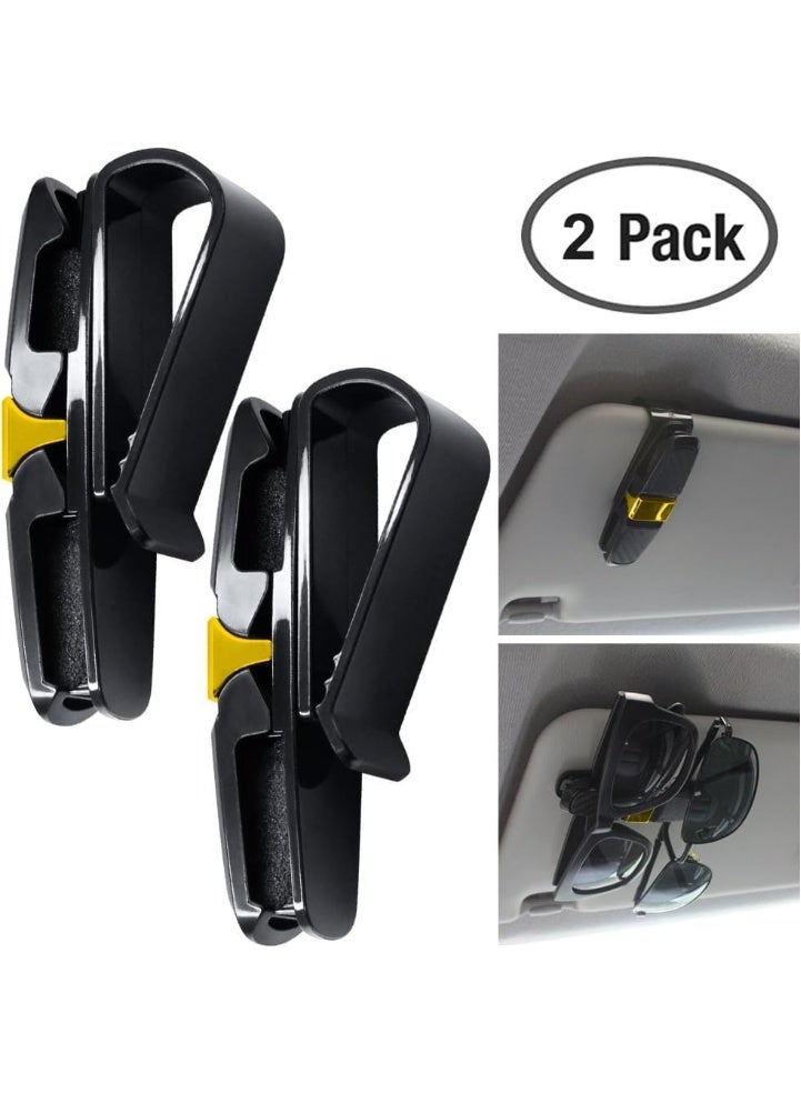 2 Pack Glasses Holders for Car Sun Visor, Glasses Holder Clip with Rhinestones Crystal Fashion Biling Sunglass Eyeglass Mount Hanger (Gold) - Image 4